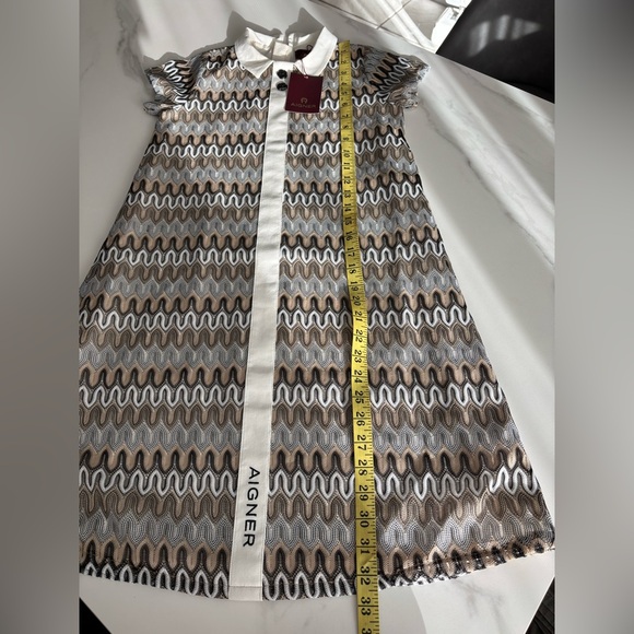 AIGNER Kids Brown Crochet Fitted Fit Lace Dress  Sz 12 Y.O - Picture 9 of 14